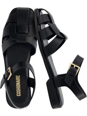 Comfortable Black Closed Toe Fisherman Sandals for Women - Size 9.5, Adjustable